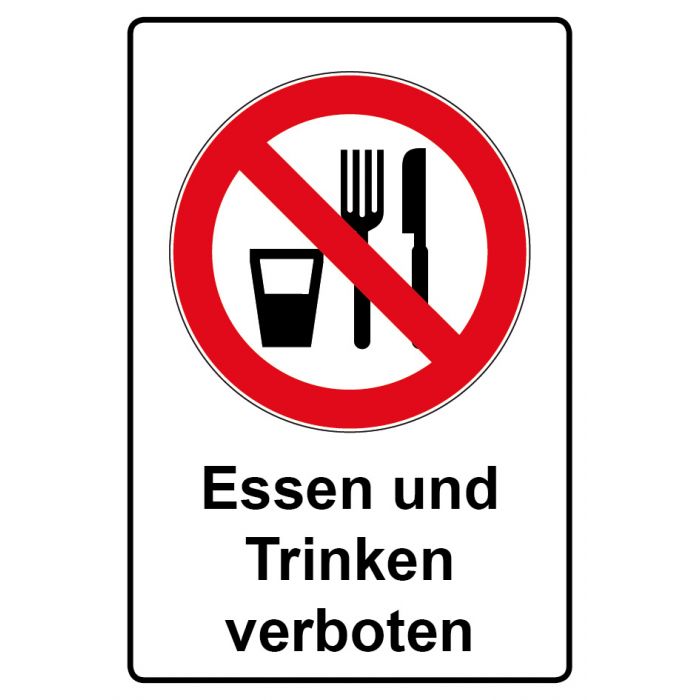 Verbotszeichen Mit Text Aufkleber Schild Magnetschild Essen Und Trinken Verboten