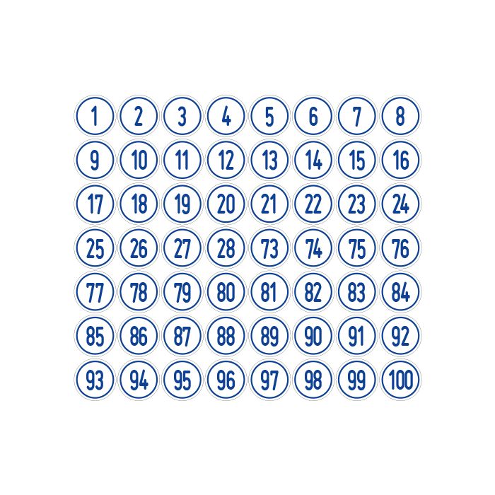 Selbstklebende scharze Buchstaben und Ziffern (79 Stück, 50 mm