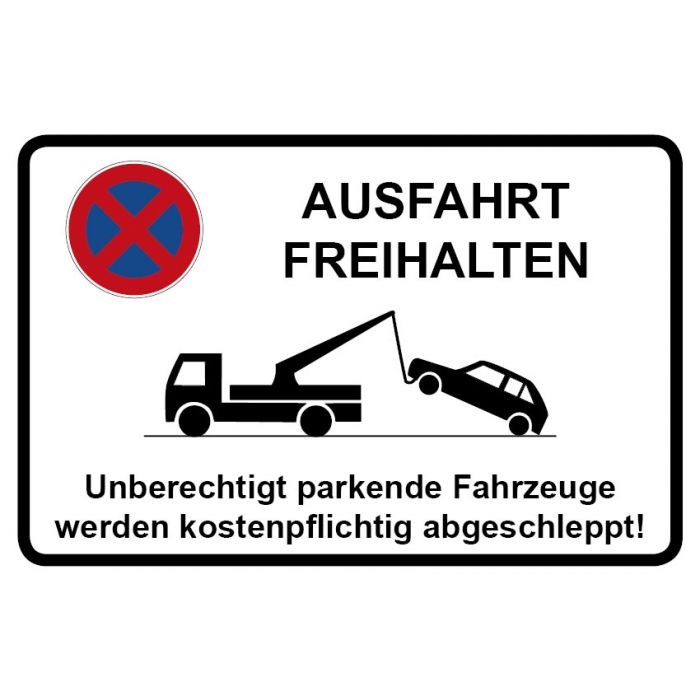 Hinweisschild Verbot Aluminium Schild G/S 10x15cm 06 Ausfahrt freihalten 