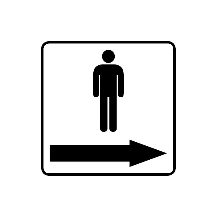 Wc Toiletten Kennzeichnung Piktogramm Herren Pfeil Rechts Weiss Aufkleber Schild Magnetschild