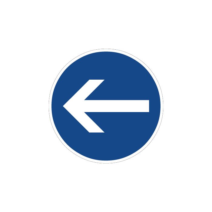 Aufkleber Kreis Vorgeschriebene Vorbeifahrt links Symbol