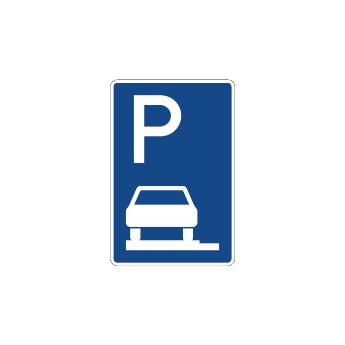 Verkehrszeichen Richtzeichen Parken ganz auf Gehwegen in Fahrtrichtung  links · Zeichen 315-60